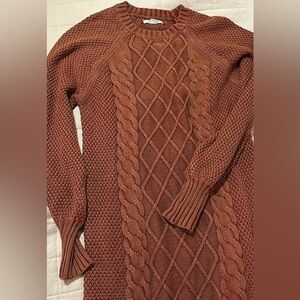 American eagle orange auburn orange fall sweater dress